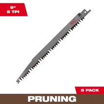 Milwaukee SAWZALL Reciprocating Saw Blades BiMetal 9 Inch 5 TPI Pruning 5 Pack - £22.08 GBP