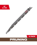 Milwaukee SAWZALL Reciprocating Saw Blades BiMetal 9 Inch 5 TPI Pruning ... - $28.59