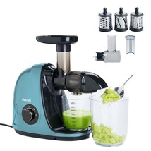 Slow Masticating Juicer Bundle Set With Vegetable Shredder/Slicer Attach... - $164.99