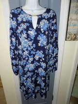 Michael Michael Kors True Blue Floral Print Dress Size M Women&#39;s NWOT - £38.44 GBP