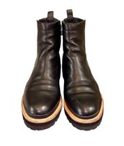 Women Sigerson Morrison Black Pebbled Leather Ankle Boots Sz 9 Smiser Biker image 4
