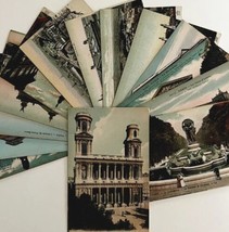Paris France Lot Of 14 Postcards Various Landmarks Scenes c1910-30s PCBG9B - £23.42 GBP