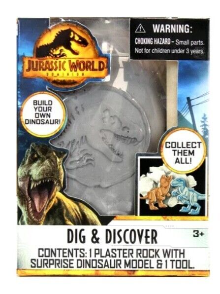 Jurassic World Dig &amp; Discover Plaster Rock With Surprise Dinosaur Model ... - $7.95
