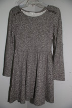 Charlotte Russe Long Sleeve Black White Knit Zip Shoulders Dress Size M - £11.96 GBP