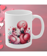 Adorable Flamingo Mug Cute Cuddling Birds Ceramic Coffee Cup Gift for Lo... - €10,44 EUR