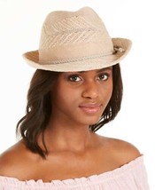 allbrand365 designer Womens Packable Woven Fedora, One Size, Taupe - $33.38
