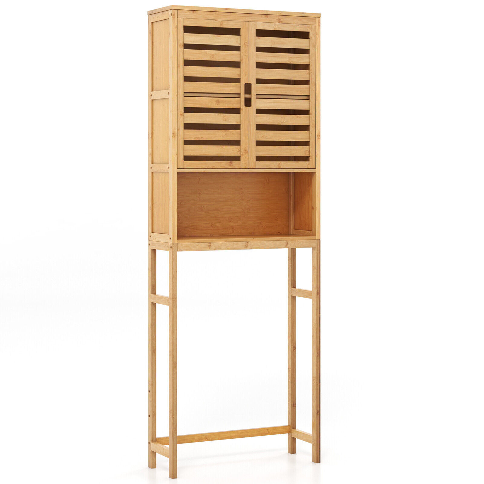Bamboo Over-The-Toilet Storage Cabinet 3-Tier Freestanding Bathroom Space Saver
