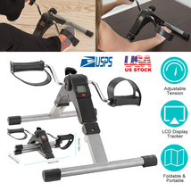 Foldable Under Desk Indoor Sport Pedal Exercise Bike Arms Legs Therapy w/ LCD US - £61.70 GBP