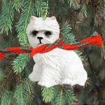 Small Resin Westie West Highland Dog Breed Miniature Christmas Ornament - £8.68 GBP