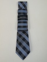 Men's  Nautica Tie and Hankie Set Woven Silky Feel #Nautica-3 Blue image 3