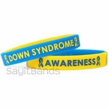 2 Down Syndrome Bracelets - Debossed Color Filled Silicone Awareness Wri... - €8,48 EUR