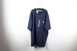 New Carhartt Mens 5XL Spell Out Original Fit Short Sleeve Pocket T-Shirt Blue - £27.09 GBP