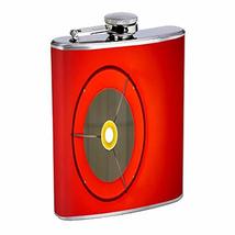 Red Retro Hip Flask Stainless Steel 8 Oz Silver Drinking Whiskey Spirits Em1 - £7.89 GBP