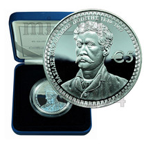 Cyprus Coin 5 Euro Silver Proof Coin 2017 Poet V. Michaelides CoA + Box ... - £92.02 GBP