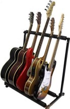 Guitar Stand Display Rack Padded Multi 5 Folding Acoustic And Electric Guitars - £36.27 GBP
