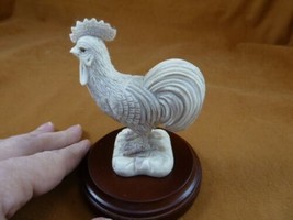 (Chick-5) Rooster chicken of shed ANTLER figurine Bali detailed carving ... - $93.96