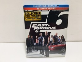 New Sealed Fast &amp; Furious 6 Steel Packaging 2 Disc Blu-ray &amp; DVD Set Extended Ed - £13.41 GBP