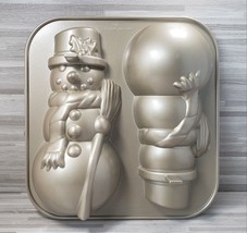 Nordic Ware Williams Sonoma Winter Snowman Cake Mold Pan USA 10 Cups 2.6 Liters - £21.23 GBP