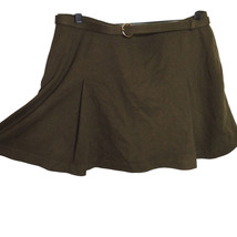 OGL Soft Stretchy Wool Blend Pleated Pull On Mini Skort With Belt Size Large - £23.18 GBP