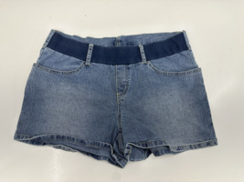 Womens Announcements Maternity Shorts Size Medium Denim Jean - $9.46