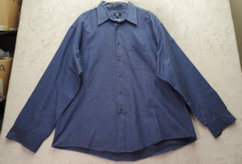 Calvin Klein Dress Shirt Mens Size 17.5 Blue Long Sleeve Collared Button Down - £13.24 GBP
