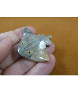 Y-STI-25 gray tan STINGRAY Sting Ray raja carving stone SOAPSTONE PERU l... - £7.46 GBP