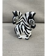Vintage Zebra Salt &amp; Pepper Shaker Set Japan Ceramic Figurines w/ Corks - $16.89 CAD