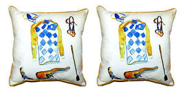 Pair of Betsy Drake Racing Gear Small Pillows 12 Inch X 12 Inch - £54.30 GBP