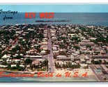 Birds Eye View Greetings From Key West Florida FL UNP Chrome Postcard S12 - $4.90