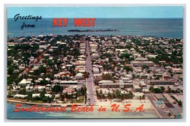 Birds Eye View Greetings From Key West Florida FL UNP Chrome Postcard S12 - £3.83 GBP