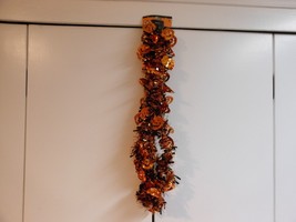 Greenbrier &quot;Halloween Orange Pumpkins On Oran Tinsel Garland&quot; 9 Feet Strand - $6.88