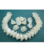 12 12 mm Three Petal Flower Beads: Sueded Olive - Crystal - $2.37