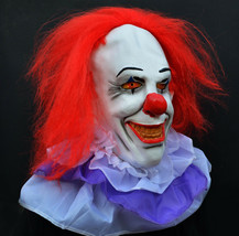 Halloween Killer Clown Costume Latex Mask - Stephen King&#39;s It Classic Pe... - £17.57 GBP