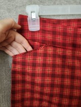 Croft Barrow Effortless Stretch Pants Womens 8 Red Plaid Slimming Straight NEW - £19.65 GBP