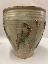 MCM Helen Noel Shagam Signed Art Pottery, Ceramic Urn, Vase, Green, Gray, Brown - £147.77 GBP