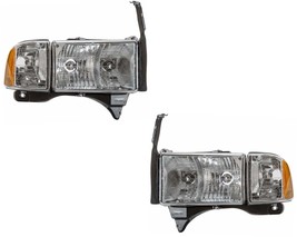 Headlights For Dodge Truck 1999 2000 2001 With Parklamps With Sport Package Pair - £161.35 GBP