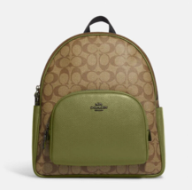 New Coach 5671 Court Backpack Signature Khaki / Olive Green - $170.91