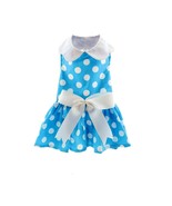 Blue and White Polka Dot Dog Dress with Matching Leash Sizes XS-XL - €17,33 EUR