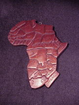 Africa Shaped Wooden Wall Hanging Map with Carved Names of the Countries - $9.95