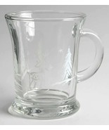 NEW (1) Vintage Anchor Hocking Christmas Clear Solid Etched Reindeer Gla... - $23.22 CAD