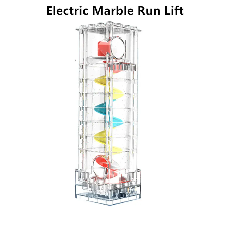 Height Adjustable Electric Marble Run Lift Roller Coaster Transparent Spiral - £13.18 GBP+