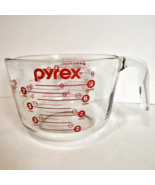 Vtg PYREX  8 Cup Glass Measuring Cup 64oz Red Lettering 2 Qt Batter Bowl - $49.89
