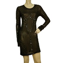 Christopher Kane for topshop Black Studded Sheer Mini Bodycon dress size... - $84.15