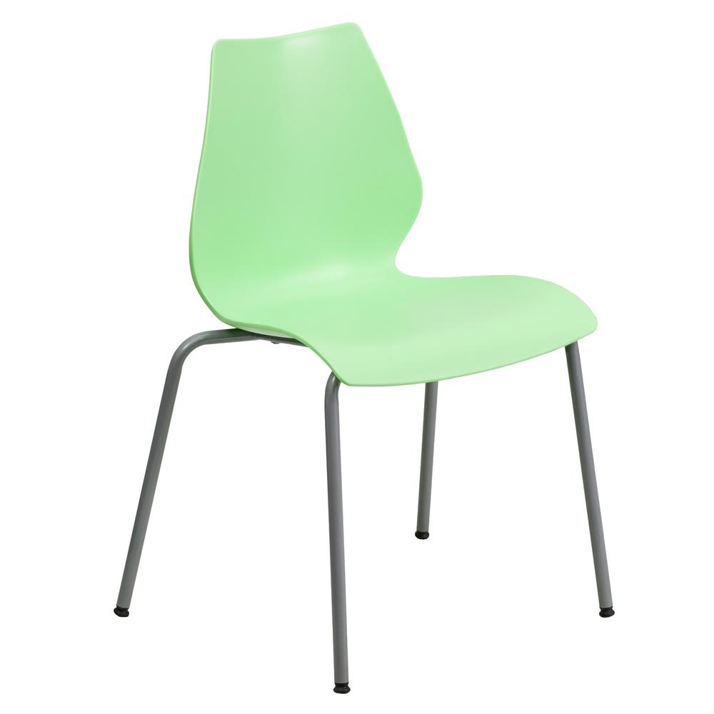 HERCULES Series 770 lb. Capacity Green Stack Chair with Lumbar Support