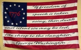 3x5&#39; Betsy Ross USA Freedom of Speech George Washington 1776 Quote Flag American - £13.56 GBP