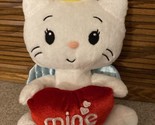 Dan Dee Angel Cat Sugar Plush 2010 Angel Cat With Wings Holding Mine Heart - $15.19