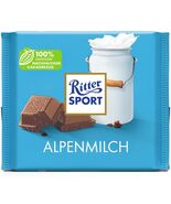 Ritter Sport milk chocolate bar ALPINE MILK CHOCOLATE -100g- FREE SHIPPING - $9.75