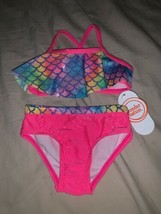 Size 12 Months Wonder Nation Pink Mermaid Scales Bikini Swimsuit Swim Su... - $15.00