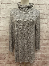 Bobeau Top Womens Small Leopard Built In Face Mask Cowl neck Stretch Rayon NEW - £21.92 GBP
