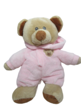 Ty Pluffies Baby Tan Brown Teddy Bear Pink plush Pajamas 2014 - £11.66 GBP